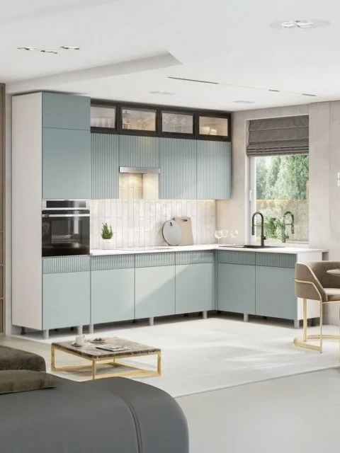 Кухонный гарнитур "София" (3х1,8м) (Белый/Ментол/Черный/Антарес)